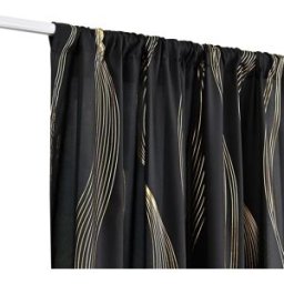 INF Rideau Semi-Transparent à Pattes avec Motif Vagues Dorées S