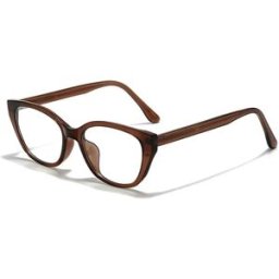 INF Lunettes anti-lumière bleue œil de chat compatibles avec TR90+PC, style rétro unisexe pour visage fin, protection écran et Marron