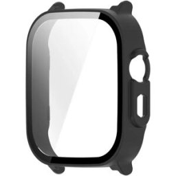 INF Boîtier de protection en PC avec protecteur d'écran en verre trempé Compatible avec Realme Watch 5 Le noir