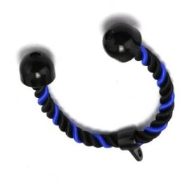 INF Corde double triceps pour tirage - Accessoire haute poulie pour lat pulldown, face pulls et extensions, Polyester + Alliage Noir + Bleu