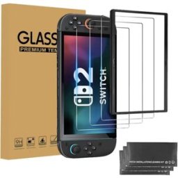 INF Lot de 3 protections d'écran en verre trempé mat AG compatible avec Switch 2 - Anti-éblouissement, anti-rayures