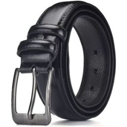 INF Ceinture en Cuir PU Noire pour Homme avec Boucle à Ardillon - 120cm