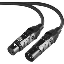 INF Câble Micro XLR Live - Cordon Microphone Mâle vers Femelle pour Mélangeur, Amplificateur, Haut-parleur Le noir 5 m
