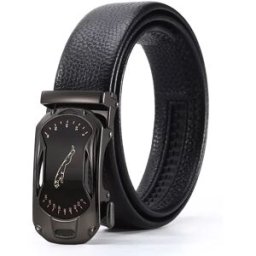 INF Ceinture en cuir noir à boucle automatique pour homme - Confort et style model 2