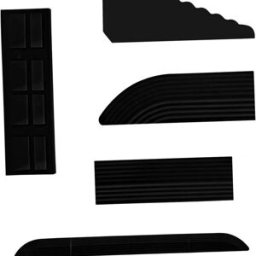 INF Rampe de seuil noire pour aspirateurs robots (lot de 4)