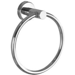 INF Porte-serviettes ovale rond sans perçage pour salle de bain en acier inoxydable Argent