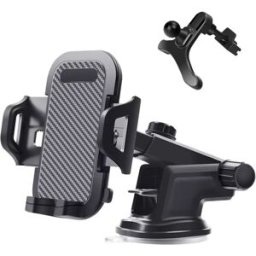 INF Support téléphone ventouse voiture - Noir 3-en-1 anti-vibration pour tableau de bord et pare-brise, camions pelles