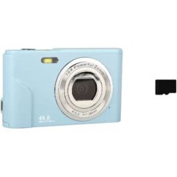 INF Appareil photo numérique compact DC311 avec carte TF 32 Go Bleu clair