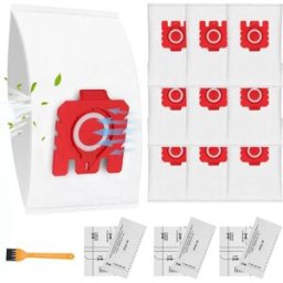 INF Lot de 10 sacs d'aspirateur FJM 3D haute efficacité avec filtres, compatible avec Miele Complete C1 Compact C1 Compact C2