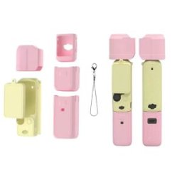 INF Étui de protection en silicone compatible avec la caméra cardan DJI Pocket 3 - Anti-rayures et antichoc Rose + Jaune