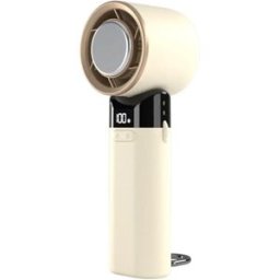 INF Ventilateur de bureau USB portable mini avec refroidissement à semi-conducteur, affichage LCD, contrôle de vitesse continu Beige