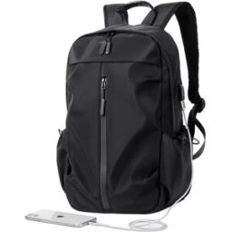 INF Sac à dos décontracté pour ordinateur portable 15,6 pouces, sac d'ordinateur Le noir