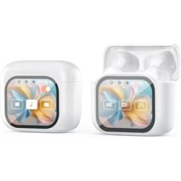 INF Écouteurs à écran couleur avec suppression de bruit ANC compatibles avec Huawei, Samsung, APPLE, Garmin - Contrôle tactile Blanc