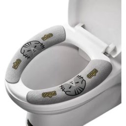 INF Housse de Siège de Toilette en Peluche (Courte) - Coussin Velours à Adhérence Statique Lavable Anti-givre pour Toilettes