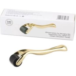 INF Derma Roller Or 0,3mm 540 aiguilles – Rouleau microneedling visage et corps pour rides, pores et vergetures Or 0,3 mm