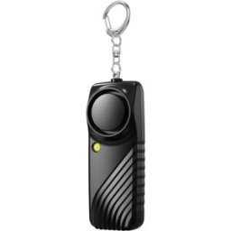 INF Alarme de sécurité personnelle avec pile - Porte-clés d'alarme d'urgence 130 dB avec lumière LED Le noir