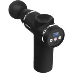 INF Mini Pistolet de Massage Fascial 32 Vitesses : Masseur Musculaire LCD Rechargeable pour Percussions Profondes Noir + Argent