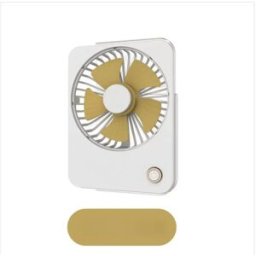 INF Ventilateur de bureau pliable ultra-fin avec batterie 3600mAh, pad d'aromathérapie, 3 vitesses silencieuses, rechargeable Jaune