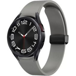 INF Bracelet magnétique en silicone compatible avec Samsung Galaxy Watch6 - Étanche, respirant 22.8cm x 2cm Gris