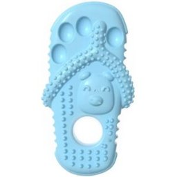 INF Jouet à mâcher pour chien en TPR en forme de pantoufle - Nettoyage des dents et jeu interactif Bleu