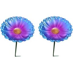INF Mangeoire et abreuvoir bain fleur en métal pour jardin - Lot de 2, fer, multi-couleurs, station tout-en-un Bleu