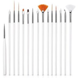 INF Ensemble de pinceaux à ongles pour manucure 15 pièces