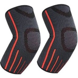 INF Manchons de coude élastiques tricotés (1 paire) - Manchon de compression en nylon respirant pour soutien sportif et L