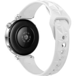 INF Bracelet de montre en silicone compatible avec Huawei GT4/GT5/GT5 Pro - Design fin et cristal de glace Blanc