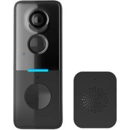 INF Sonnette Vidéo Sans Fil Noire avec Détection de Mouvement, Audio Bidirectionnel & Vision Nocturne