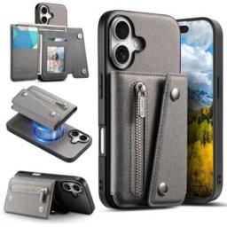 INF Étui portefeuille magnétique compatible avec iPhone 17 Air - Support de carte en cuir PU et béquille
