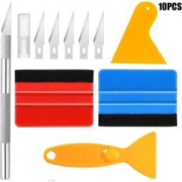 INF Kit d'outils de teinte de vitre de voiture 10 pièces - Ensemble d'application de film vinyle automobile