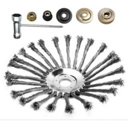 INF Kit tête de débroussailleuse 10 inch - Twist-Knot Steel Wire Wheel, Stainless steel+PU, Accessoire coupe haute efficacité