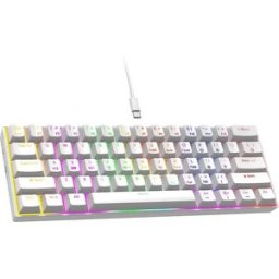 INF Clavier Mécanique RGB Compact 61 Touches - Frappe et Jeu Améliorés Blanc