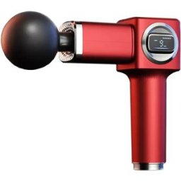INF Pistolet de massage numérique 9 vitesses avec écran LCD - Mini fascia gun portable, moteur 50W, 18KG de force, batterie Rouge