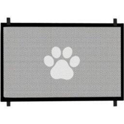 INF Barrière rétractable en maille polyester avec porte d'accès - Barrière intérieure extensible, Blanc, L 180cm x 78cm ou S S