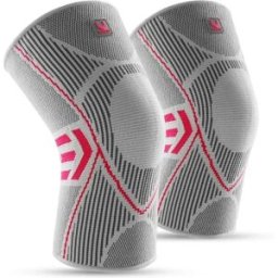 INF Genouillère de sport - Fine, très élastique, respirante et antidérapante pour ménisque, Gris, L/XL XL