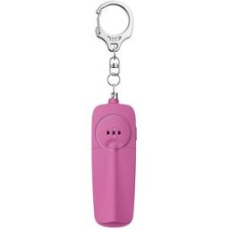 INF Alarme de sécurité personnelle avec lumière LED - Alarme forte de 130dB, alimentée par pile AAA Rose