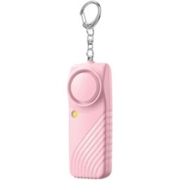 INF Alarme de sécurité personnelle avec pile - Porte-clés d'alarme d'urgence 130 dB avec lumière LED Rose