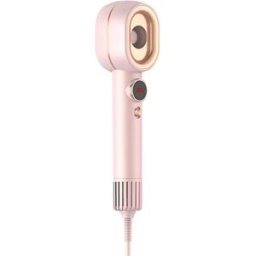 INF Sèche-cheveux haute vitesse 1400W avec écran LCD et embout unique - Prise EU Rose