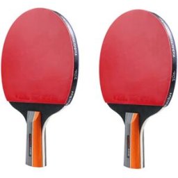 INF Set de raquettes de tennis de table à poignée courte en peuplier avec caoutchouc inversé et éponge, sac imperméable