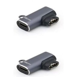 INF Adaptateur Micro USB Femelle vers Garmin Montre Coudé - Lot de 2, Aluminium Gris Foncé