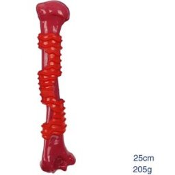 INF Jouet à mâcher pour chien en nylon et TPR - Résistant, nettoie les dents et anti-ennui Rouge