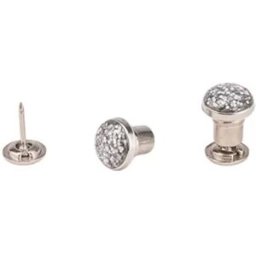 INF Boutons-pression invisibles, boutons ronds en strass à dos plat (10 pièces) Transparent