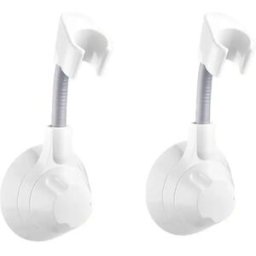 INF 2-Pack Support De Douche Universel Sans Perçage - Fixation Ventouse Réglable 360° Pour Salle de Bain Blanc