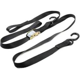 INF Lot de 2 sangles d'arrimage noires - Sangles de fixation moto 1,8 m avec crochets en S