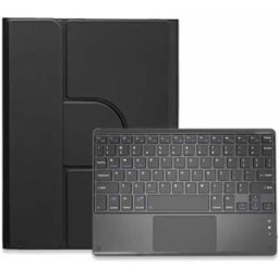 INF Étui Clavier Bluetooth Magnétique Noir - Clavier Touches Carrées (Contrôle Tactile) Compatible avec iPad 10.2/10.5 (7e 8e