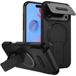INF Coque Magnétique 2-en-1 Compatible avec iPhone 17 Pro Max avec Fenêtre Coulissante et Support Le noir