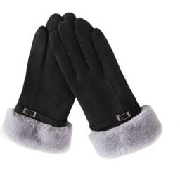 INF Gants en daim pour femmes, écran tactile, chaleur hivernale Le noir