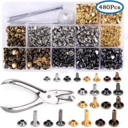 INF Kit de rivets de 480 pièces - 4 couleurs, 3 tailles
