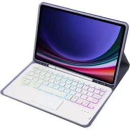 INF Étui Clavier Bluetooth Violet avec Clavier Rétroéclairé Tactile Compatible avec Samsung Tab S6 Lite 10.4 pouces